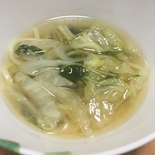 長葱と白菜と水菜のあっさり醤油ラーメン(^^)